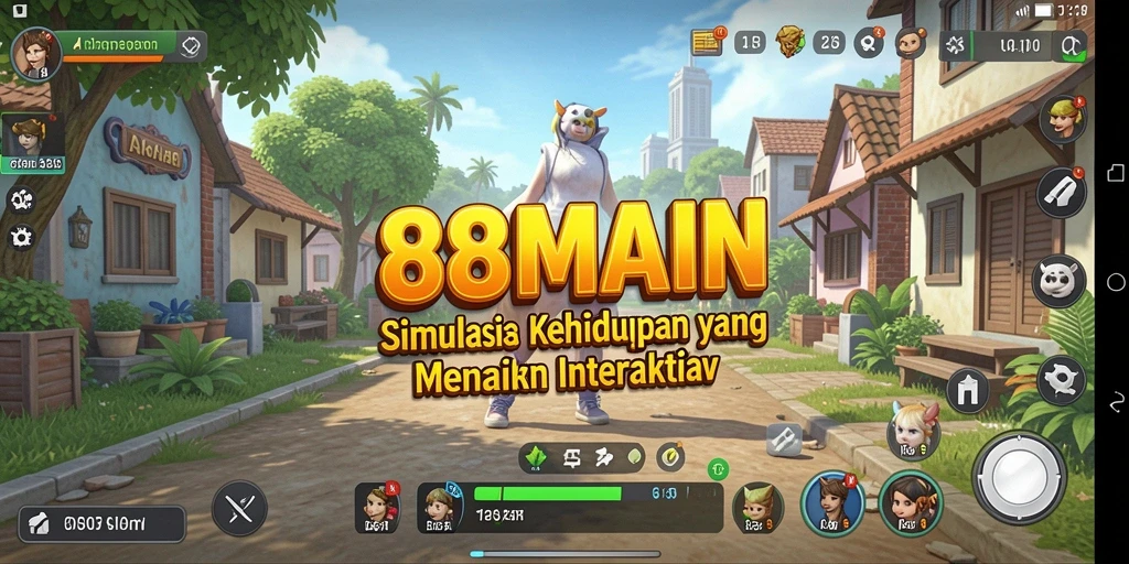 Tampilan gameplay menarik dari 88MAIN yang menggambarkan interaksi dalam simulasi.