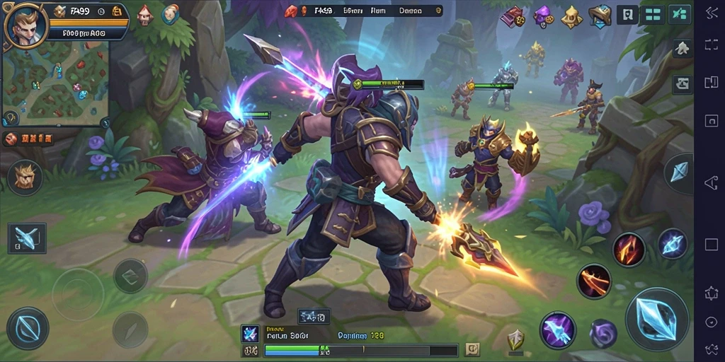 Tangkapan layar utama FA99 menampilkan pertempuran seru dengan grafis ARPG yang mengesankan.