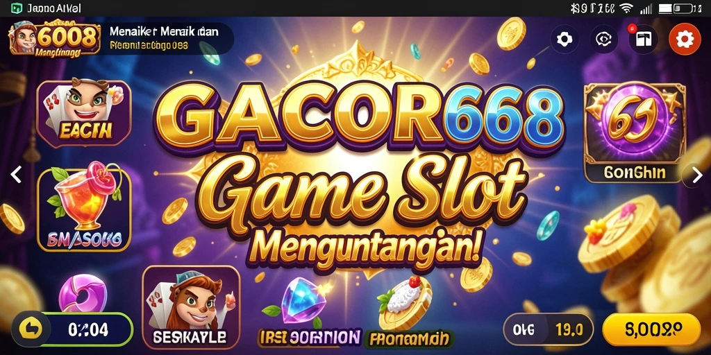 Screenshot GACOR668 menampilkan gameplay seru dengan mesin Slot berwarna-warni.
