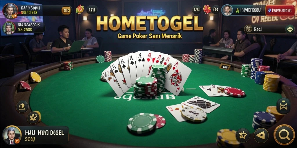 Tampilan gameplay Poker menarik di HOMETOGEL.