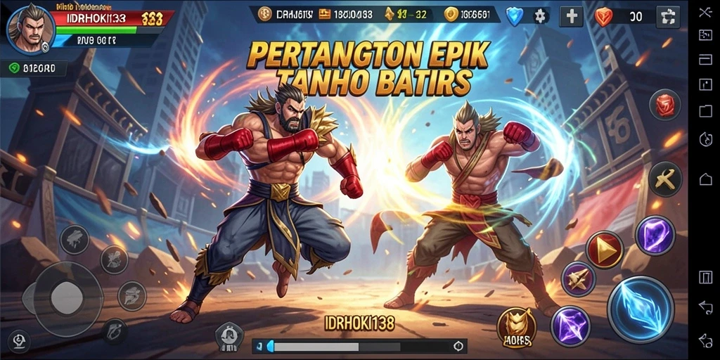 Tampilan duel seru dalam gameplay <strong>IDRHOKI138</strong> yang mendebarkan.