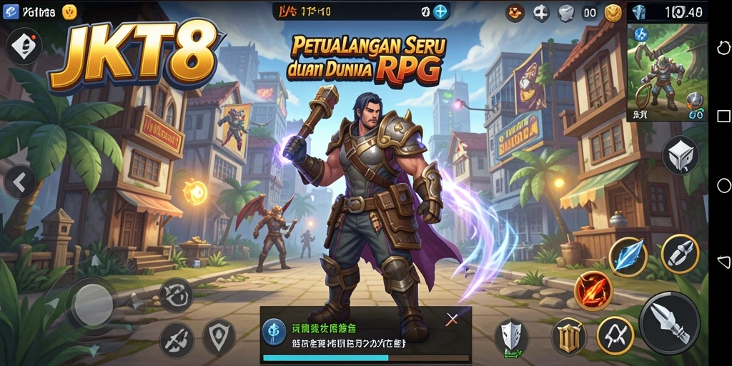 Tampilan gameplay JKT8 dengan aksi seru dan karakter menarik.