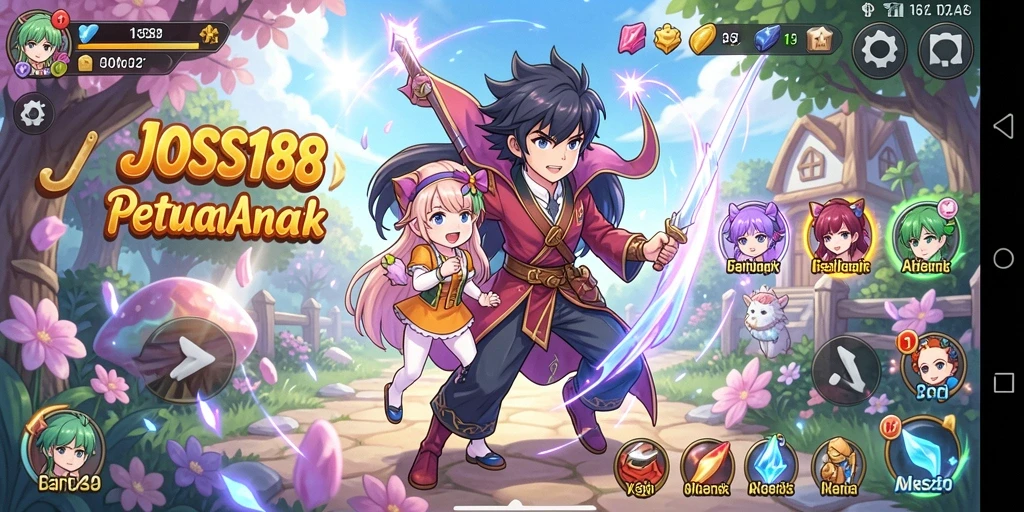 Screenshot JOSS188 menampilkan karakter anime dalam pertarungan yang seru.