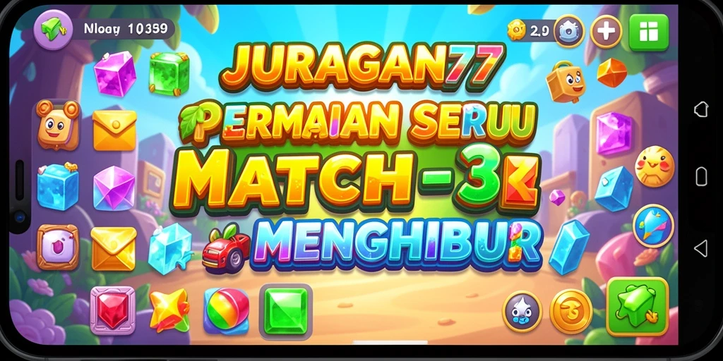 Tampilan gameplay JURAGAN77 dengan banyak elemen yang harus dicocokkan.