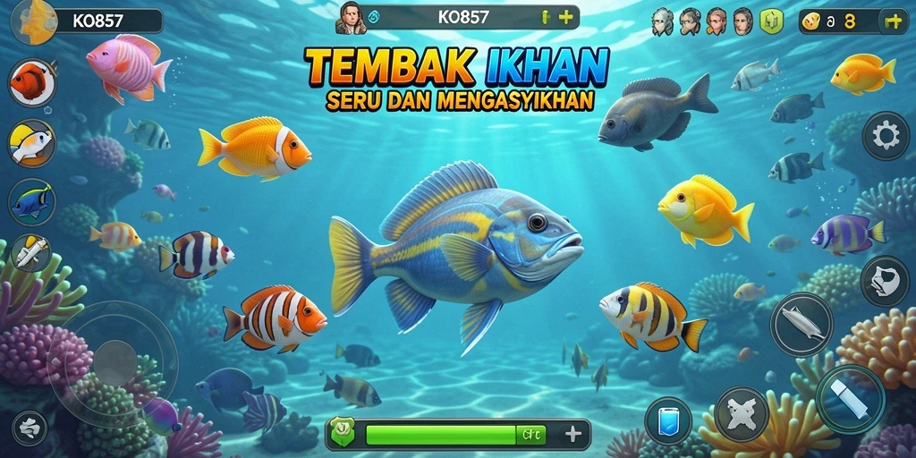Gameplay seru menembak ikan di lautan.