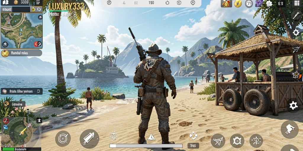 Screenshot LUXURY333 menampilkan gameplay eksplorasi dunia terbuka yang menakjubkan.