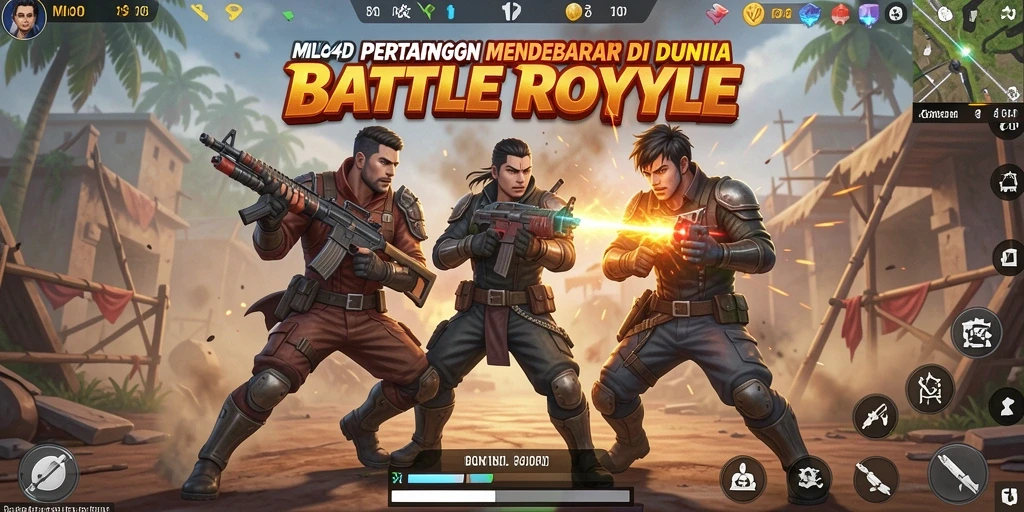 Tampilan aksi seru dalam permainan Battle Royale MILO4D.