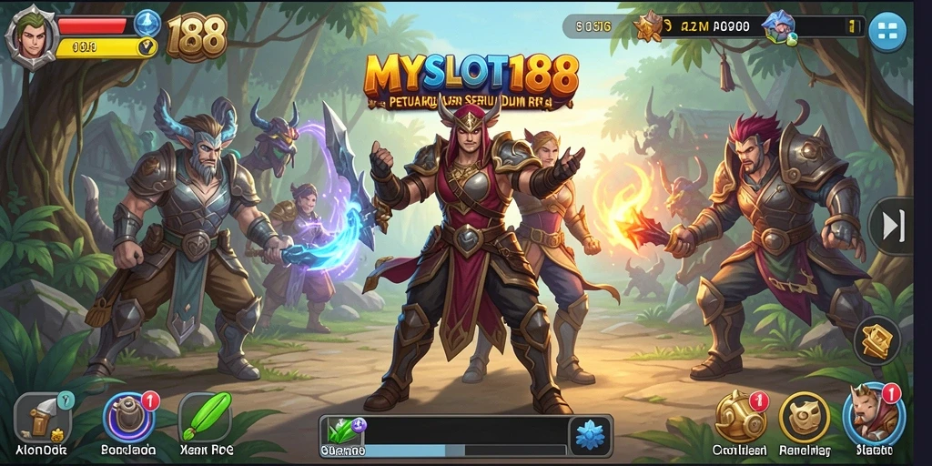 Tampilan gameplay MYSLOT188 yang mendebarkan dan penuh warna.