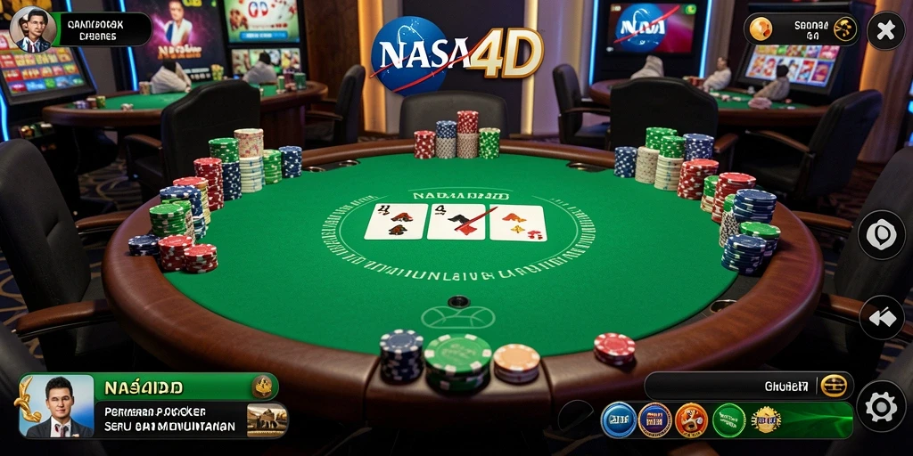 Screenshot gameplay NASA4D yang menarik dalam poker.