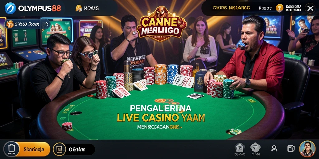 Tampilan permainan Live Casino yang menarik dan mendebarkan di OLYMPUS88.