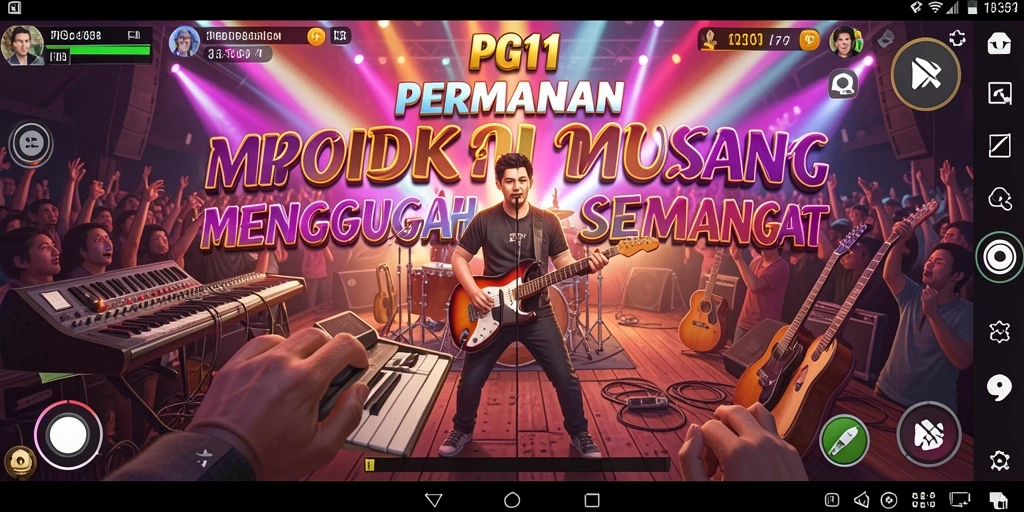 Screenshot gameplay PG11 menampilkan aksi seru permainan musik.
