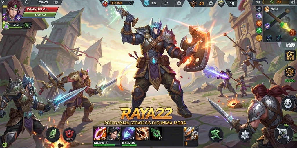 Tampilan menarik dari pertempuran MOBA di RAYA22.