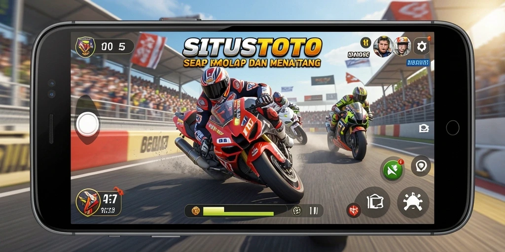 Tangkapan layar gameplay SITUSTOTO yang menampilkan aksi balap motor yang mendebarkan.