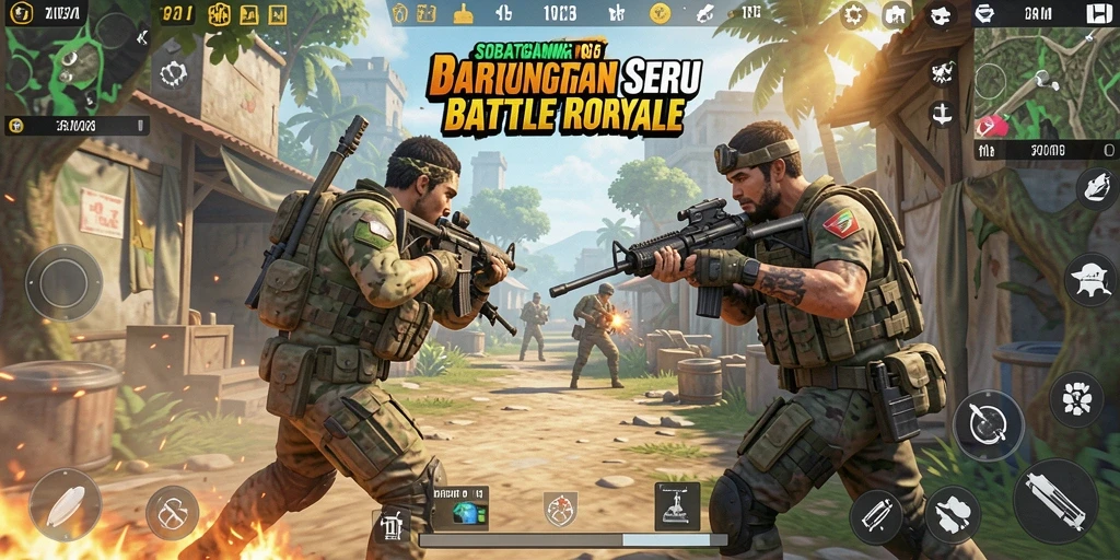 Gameplay seru dan mendebarkan di SOBATGAMING Battle Royale.