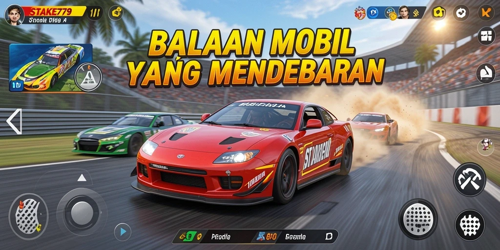 Tampilan gameplay STAKE779 yang mendebarkan saat balapan.