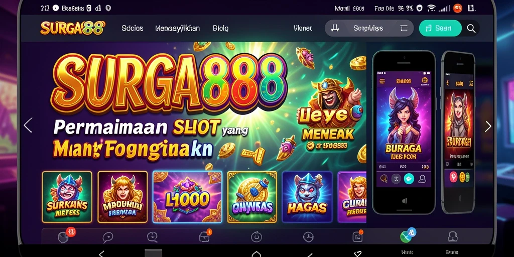 Screenshot utama <strong>SURGA88</strong> menunjukkan gameplay slot yang menarik dan penuh warna.