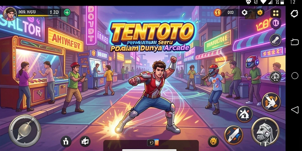 Tampilan gameplay seru TENTOTO dalam aksi arcade.