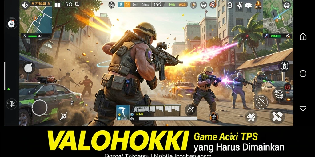 Tampilan gameplay seru dalam game VALOHOKI, aksi TPS mendebarkan.